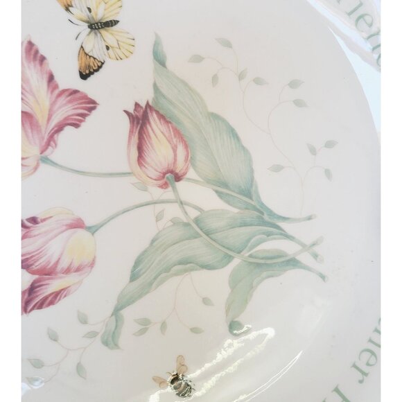 Lenox Butterfly Meadow Round Serving Platter 12" Floral & Butterfly Tray - Picture 4 of 9